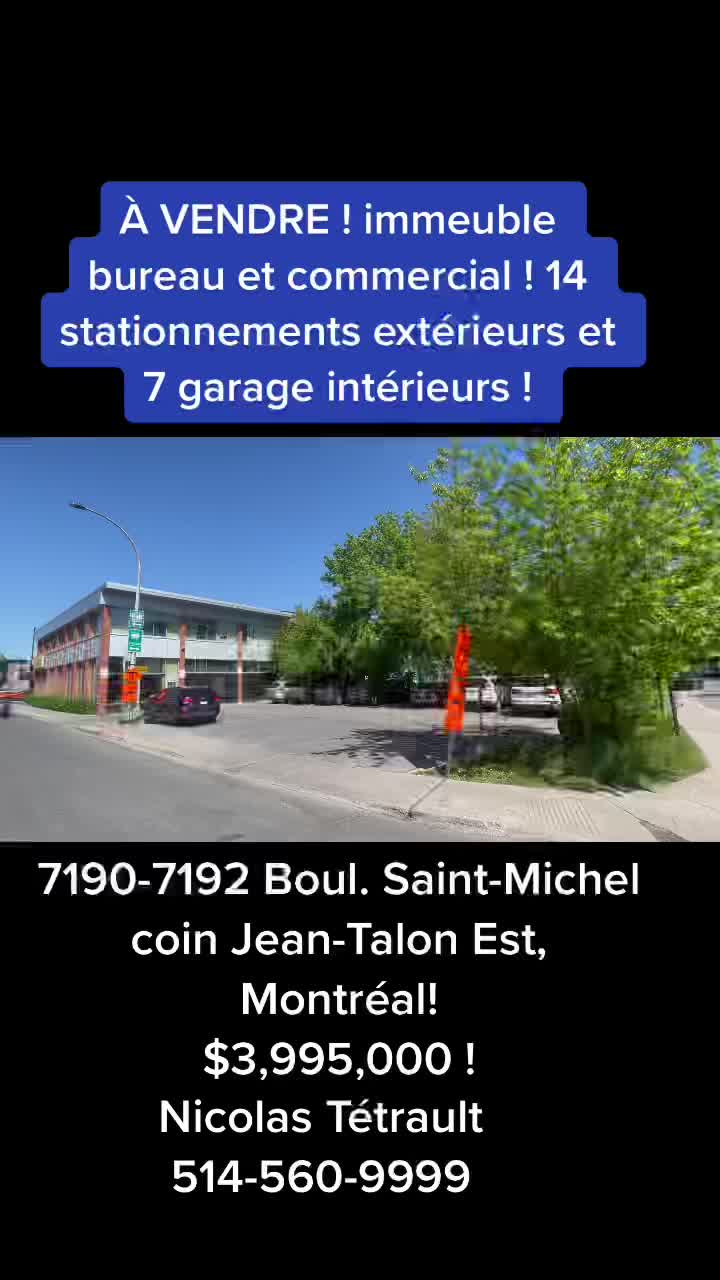 À vendre ! Immeuble à bureau et / ou commercial ! 14 stationnements extérieurs et 7 garages! #nicolastetrault 514-560-9999 e-mail nicolastetrault@royallepage.ca #montréal #montreal #courtierimmobiliermontreal #courtierimmobilier #québec